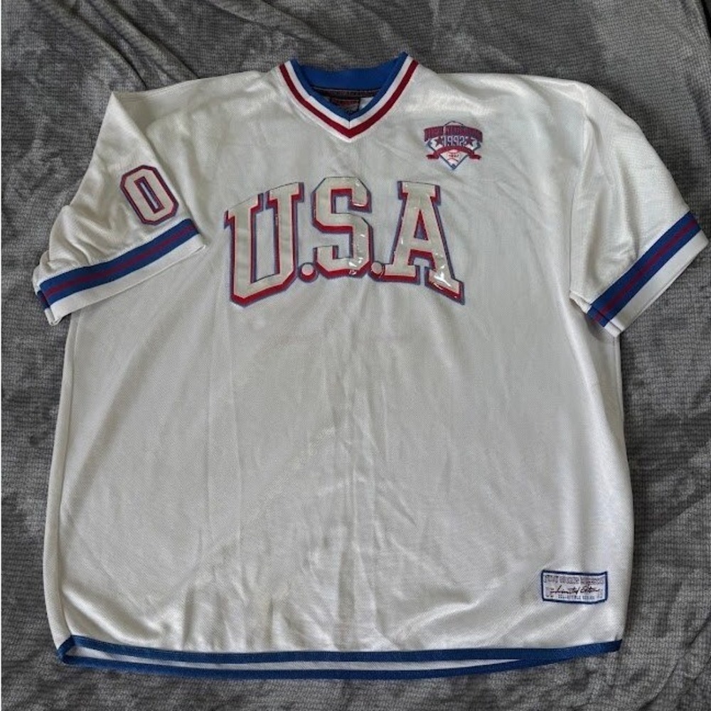 Vintage FUBU USA Baseball Jersey White Mesh 05 Limited Edition XXXL Mens 90s.